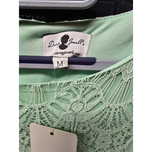 NWT Dainty Jewells Mint Green Lace Dress Modest Apparel For Women Medium - Picture 6 of 12